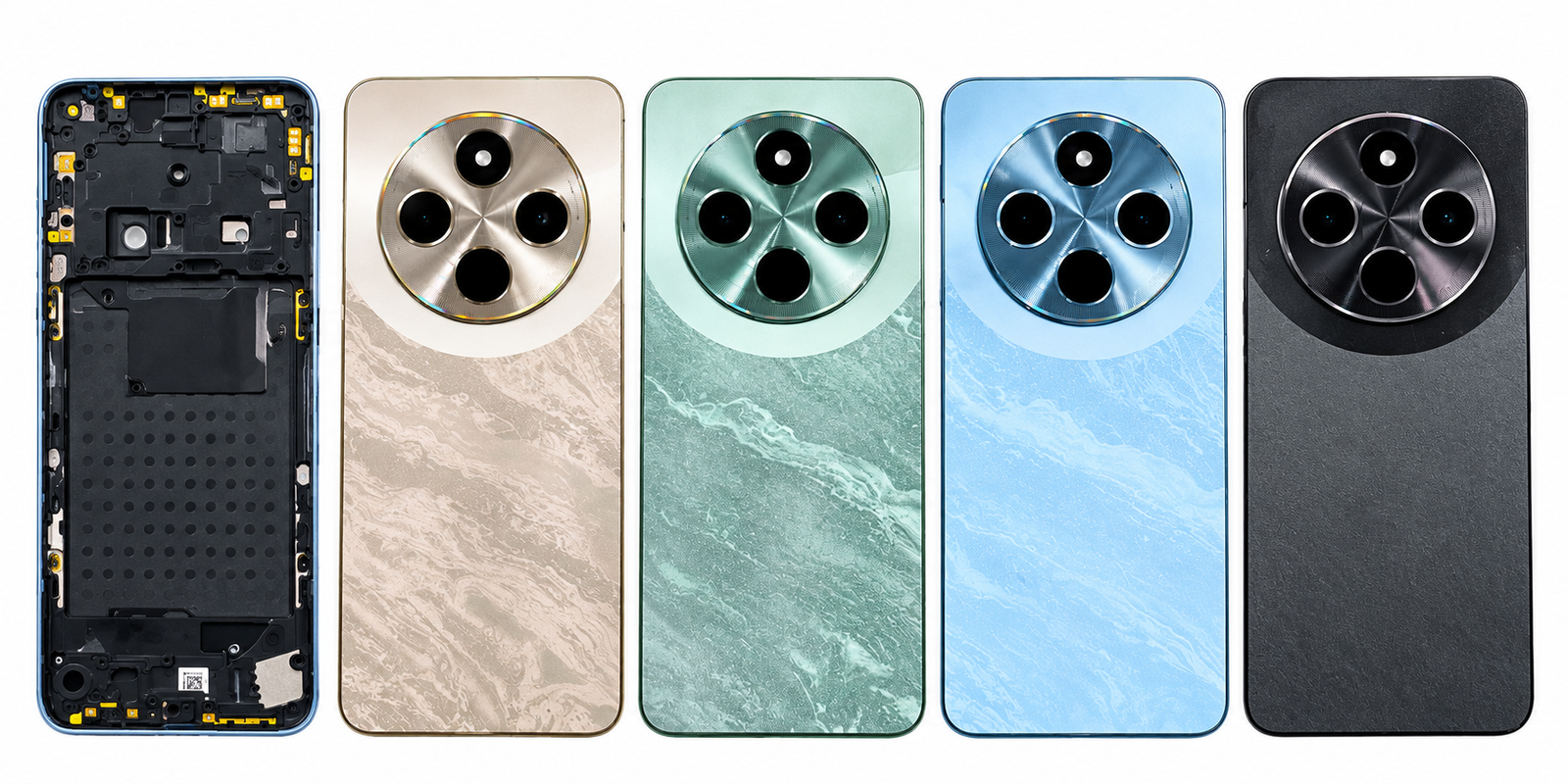 Compatible Replacement for POCO M7 5G Full Housing Body – Gold, Blue, Green & Black